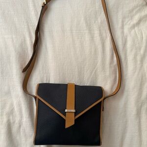 Yves Saint Laurent Black and Tan Crossbody Bag